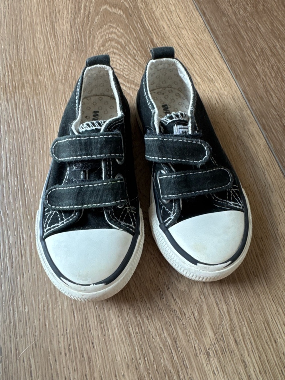 Weestep Toddler Black Canvas Sneaker - Velcro Closure